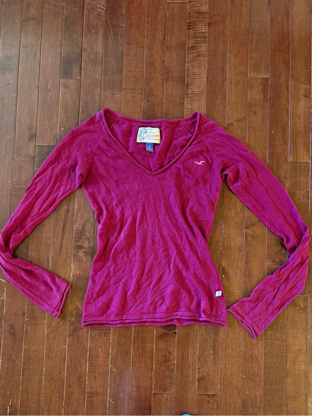 VTG Hollister Y2K V Neck Long Sleeve Shirt